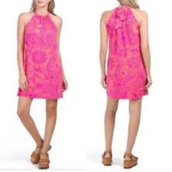 💕Trina Turk Vibrant Pink JUJU halter dress size small 💕 - Picture 5 of 9